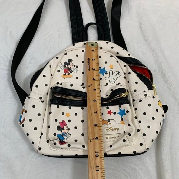Disney Loungefly Mickey Minnie Pluto Polka Dot Mini Backpack White Black Red main image 10